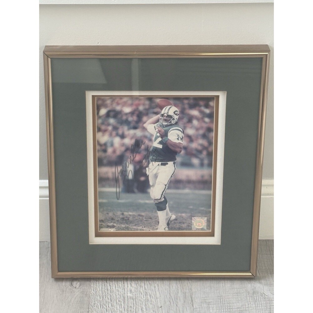 Joe Willie Namath Signed New York Jets 8x10 Photo Framed Autographed w/ COA NFL